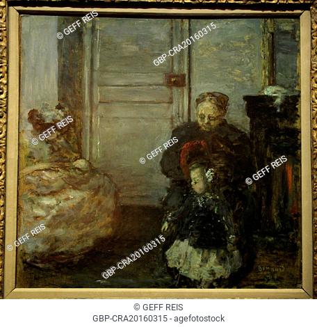 Interior, Women and Children, 1899, Pierre Bonnard, Oil on board on panel, Musee d'Orsay, Paris, 2016, CCBB, São Paulo, Brazil