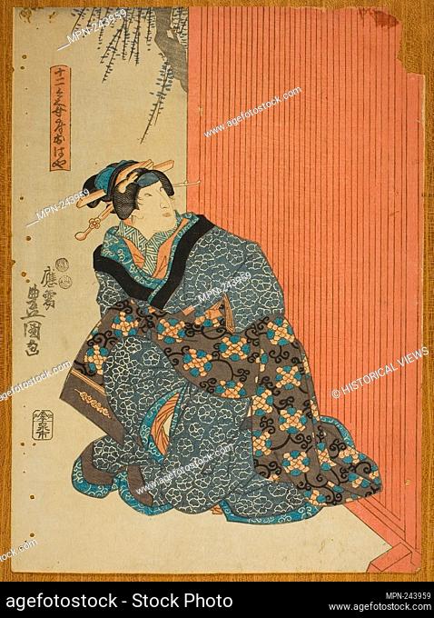 Actor Bando Shuka I as Jujibei's Wife Ohaya (Jujibei nyobo Ohaya) - c. 1848 - Utagawa Kunisada I (Toyokuni III) Japanese