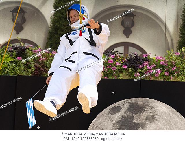 Rust, Germany - July 21, 2019: ARD / SWR TV Show: Immer wieder Sonntags with host Stefan Mross in a Moon Landing NASA Costume | usage worldwide
