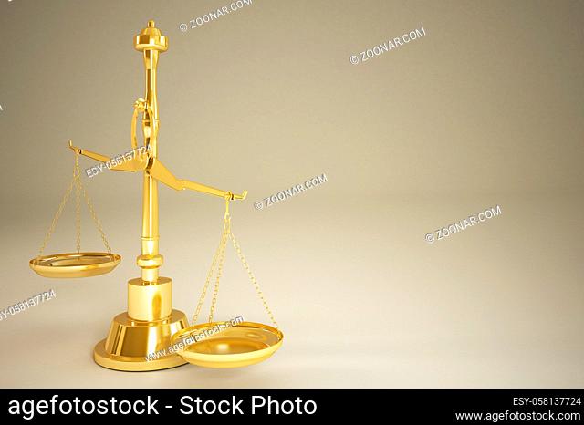 Gold Weight Scale on background, high quality render