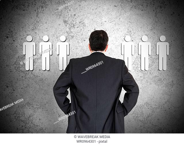 Businessman choosing employees conceptually