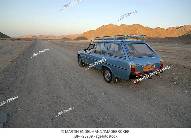 Highway through the desert near Safaga, Egypt, North Africa