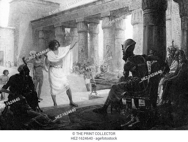 'Joseph Interpreting Pharaoh's Dream', early 20th century. Modern depiction of a story from the Bible, showing Joseph with the Egyptian pharaoh