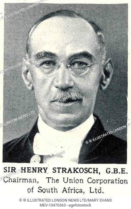 Sir Henry Strakosch 1871-1943 GBE, mining magnate and chairman of The Economist between 1929 and 1943. He became chairman of the Union Corporation of South...