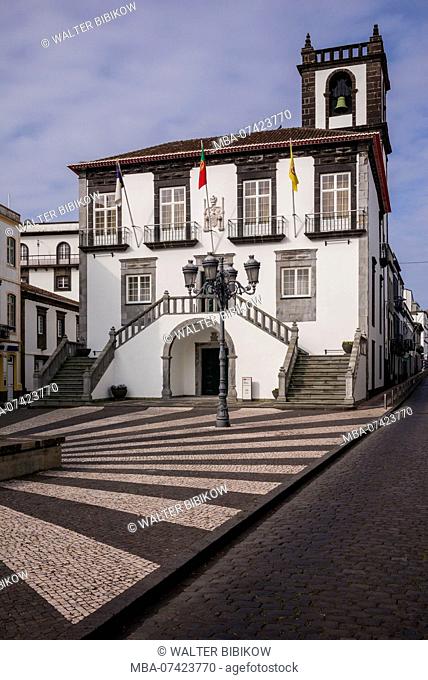 Portugal, Azores, Sao Miguel Island, Ponta Delgada, town hall