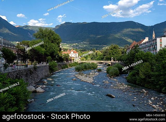 River Passer, spa town Merano, South Tyrol, Italy