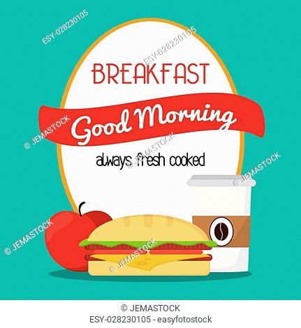 Breakfast concept with food icons design, vector illustration 10 eps graphic