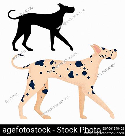 Great dane dog cartoon illustration Stock Photos and Images | agefotostock