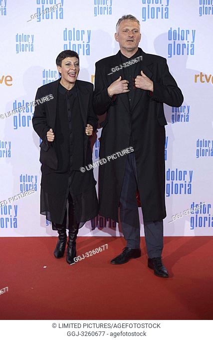 Eva Hache, Jons Andres Papila attends 'Dolor y Gloria' Premiere at Capitol Cinema on March 13, 2019 in Madrid, Spain