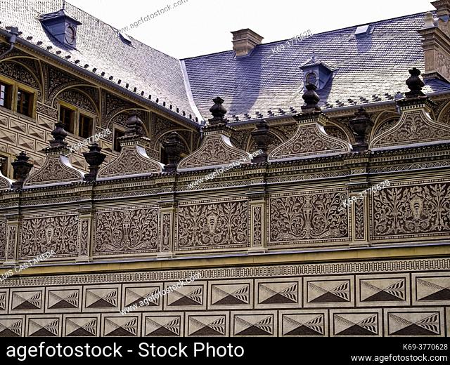 Facade. Schwarzenberg-Lobkowicz Palace. . The Castle District. Prague. . Czech Republic