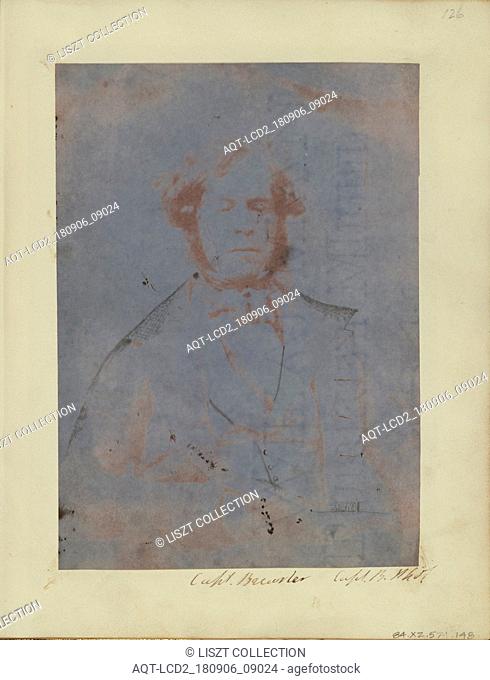 Self-portrait of Henry Craigie Brewster; Capt. Henry Craigie Brewster (British, 1816 - 1905, active 1840s); about 1843; Salted paper print from a Calotype...