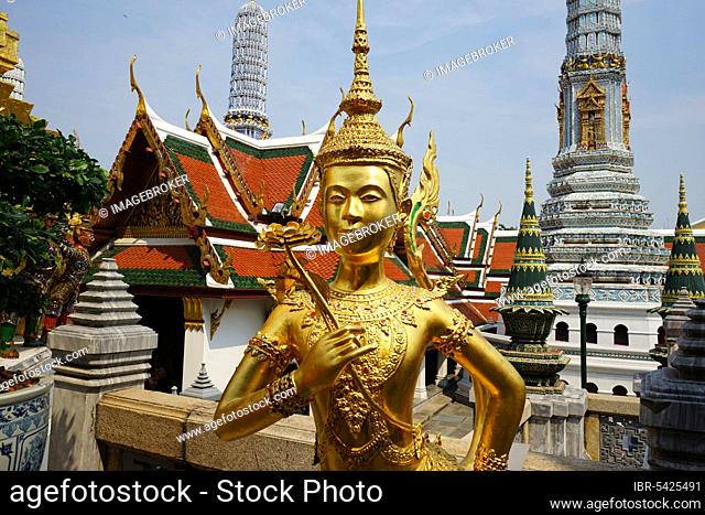 Kinnara, mythological creature, mythological figure, Wat Phra Kaeo, Temple of the Emerald Buddha, Wat Phra Si (Rattana) Satsadaram, Phra Nakhon District