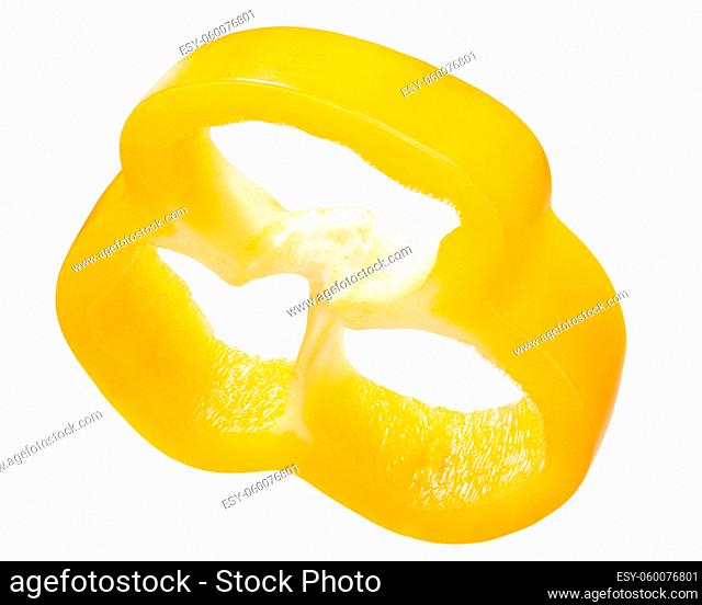Golden Yellow bell pepper (Capsicum annuum) slice
