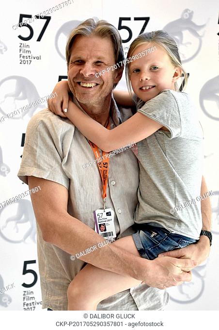 Swedish film maker Ingmar Bergman's son Daniel, accompanied by his daughter Judith, attends the 57th Zlin international festival of films for children on Monday