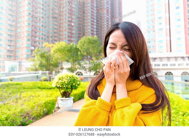 Young Woman runny nose
