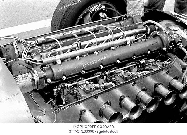 Aston Martin DBR4 engine at Silverstone, England 1960