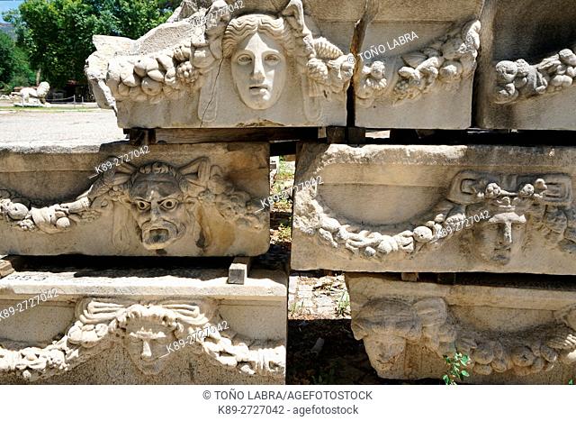 Portico of Tiberius Friezes. Aphrodisias. Ancient Greece. Asia Minor. Turkey