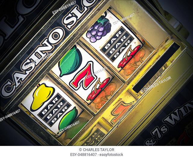 casino slot machine close up