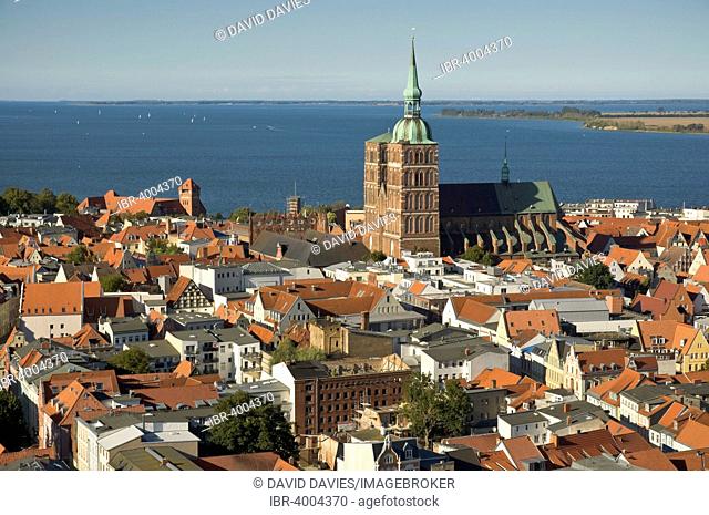 City view with St. Nicholas' Church, Stralsund, Mecklenburg Vorpommern, Germany
