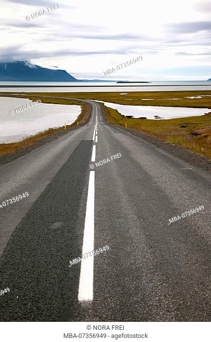 Road, water, Iceland, landscape