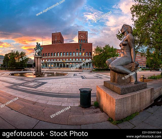 Oslo City Hall in the Evening, Oslo, Norway