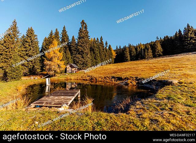 Small pond in Lachtal during autumn
