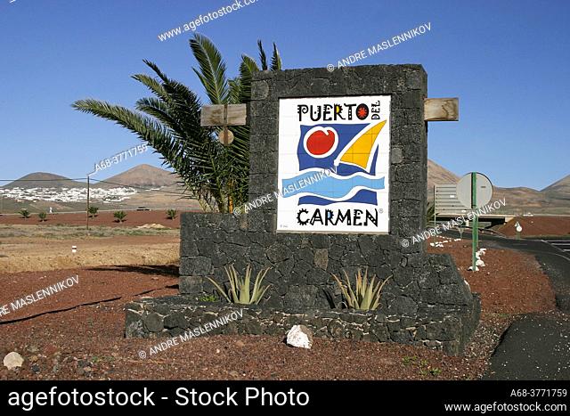 The border of Puerto Del Carmen on the island of Lanzarote. Spain