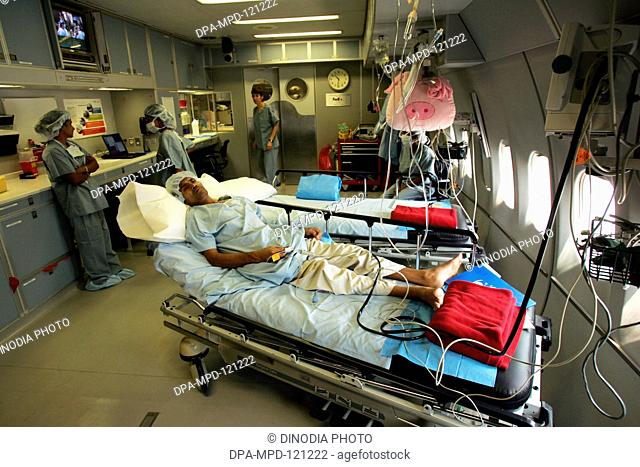 Interior of the world's only airborne ophthalmic surgical and training facility ; The ORBIS Flying Eye Hospital's plane recently landed at the Chhatrapati...