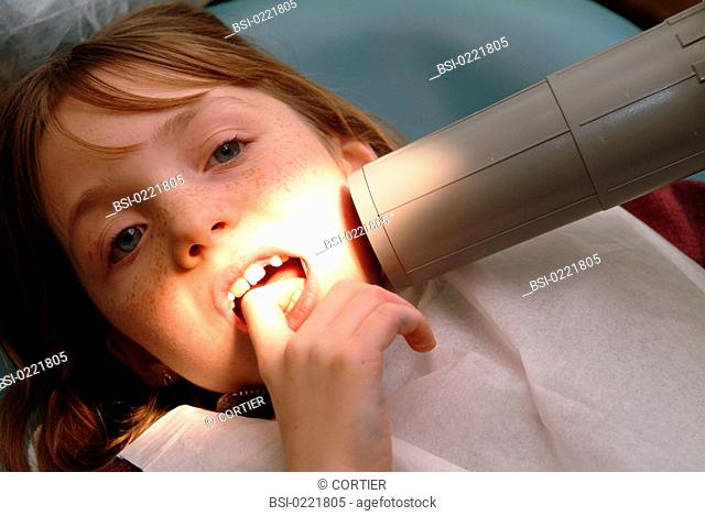 CHILD RECEIVING DENTAL CARE<BR>Photo essay from dental office