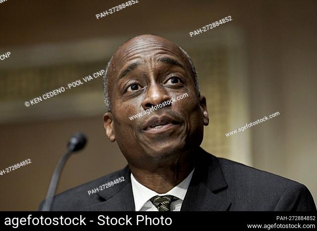 Dr. Philip Nathan Jefferson, of North Carolina, nominated to be a Member of the Board of Governors of the Federal Reserve System, speaks before a Senate Banking