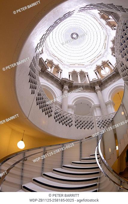 Spiral staircase, Tate Britain interior, London, England UK