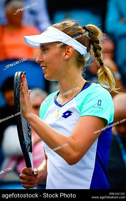Elise Mertens (WTA 17) celebrates after winning her tennis match against Heather Watson in the second round of the women's single at the 'Australian Open'...