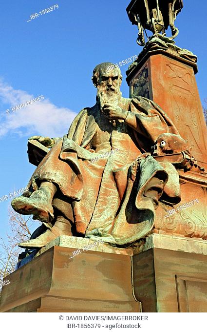 Philosophy statue on Kelvin Way Bridge, Kelvingrove Park, Glasgow, Scotland, United Kingdom, Europe