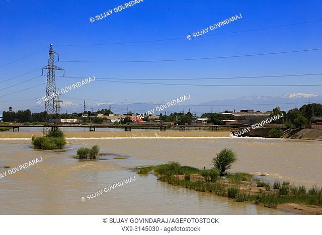 A wide view of river Anhor at Tashkent in Uzbekistan
