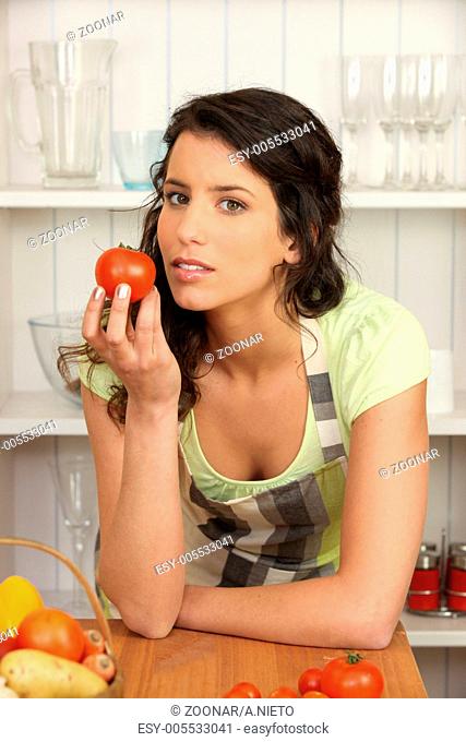 Pretty woman in a kitchen