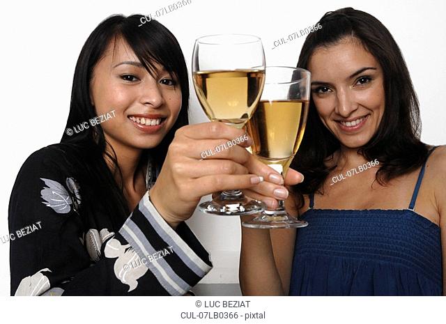 Two women having a drink