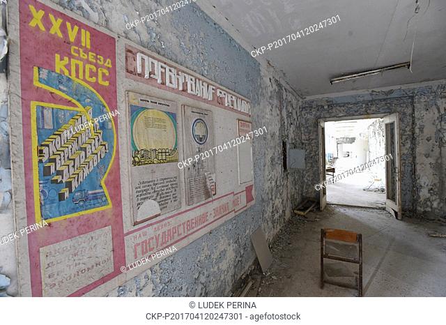 The abandoned city Pripyat, Ukraine near the Chernobyl nuclear power plant, April 10, 2017. Reactor No. 4 exploded on April 26, 1986