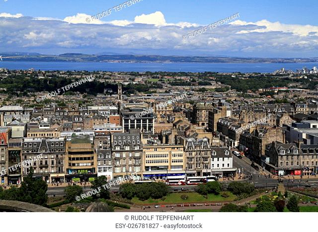 A view over Edinburgh from Castle Hill, Scotland