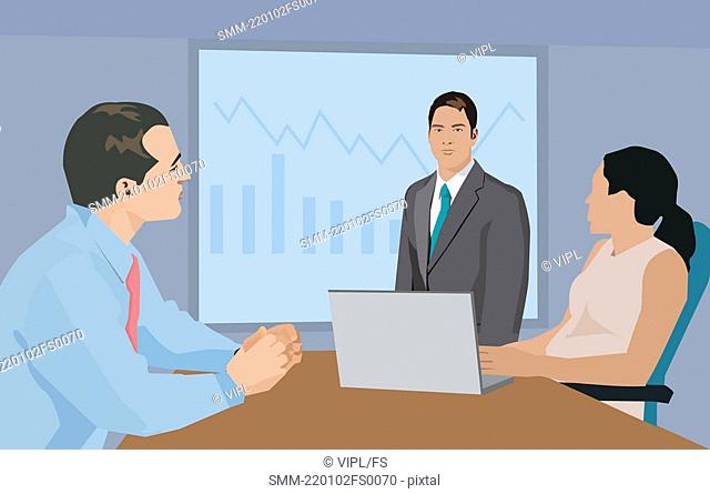 Businessman giving presentation in meeting