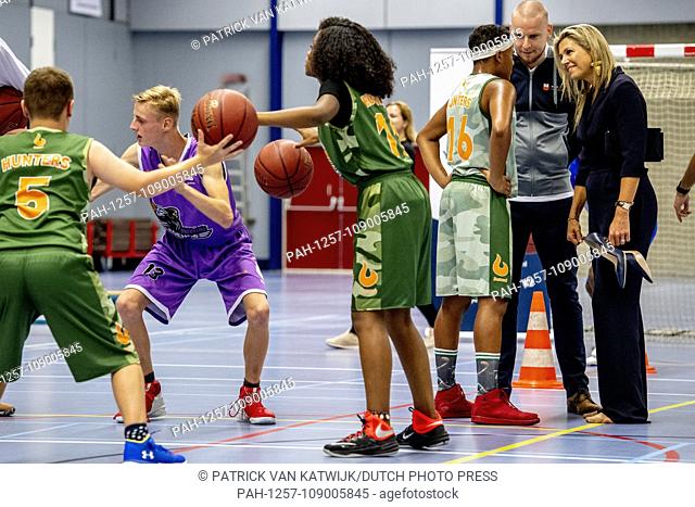 Queen Maxima of The Netherlands visits Lets Youth Empowerment Through Sports foundation in Schiedam, The Netherlands, 13 September 2018