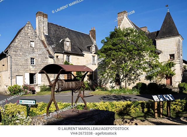 Notable Houses at Crissay-sur-Manse, Labeled The Most Beautiful Villages of France. Indre-et-Loire, Centre region, Loire valley, France, Europe
