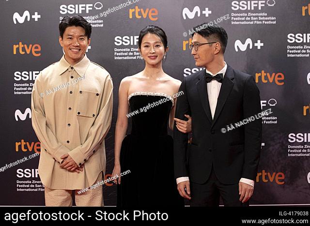 Xingchen Lyu and Bingrui Zhao attended Opening Ceremony El chico y la Garza El chico y la garza during 71st San Sebastian International Film Festival at Kursaal...