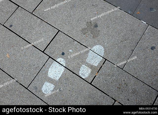 Footprints on the street
