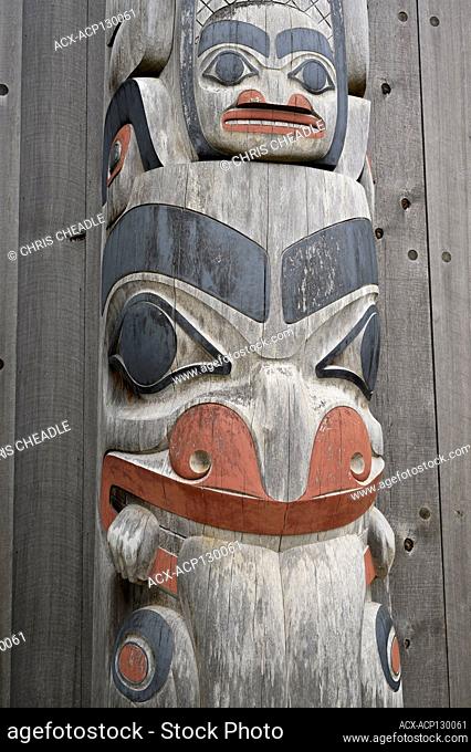 Sgang Gwaay details, by Tim Boyko at Haida Heritage Centre at Kay Llnagaay, Skidegate, Haida Gwaii, Formerly known as Queen Charlotte Islands, British Columbia