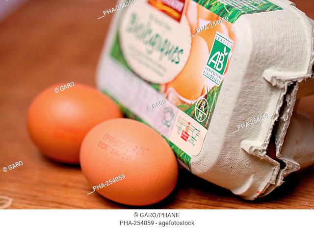 Organic eggs, identified with the AB label
