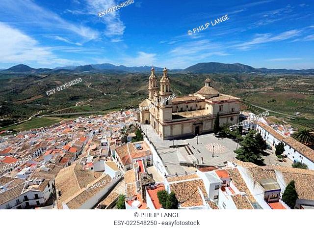 Cathedral in picturesque andalusian town Olvera, Spain