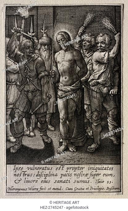 The Passion: The Flagellation. Creator: Hieronymus Wierix (Flemish, 1553-1619)