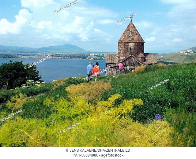 The Sewanawank monastery, founded in 874 at Lake Sewan, Armenia, 24 June 2014. The monastery used to be located on a small island in the lake