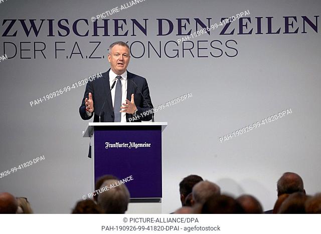 26 September 2019, Hessen, Frankfurt/M.: Thomas Lindner, Chairman of the Management Board of the Frankfurter Allgemeine Zeitung