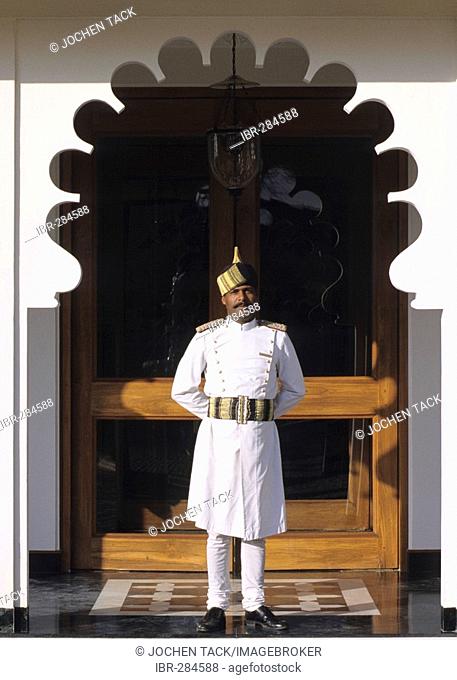 Oberoi Hotel The Trident, doorman, Udaipur, Rajasthan, India